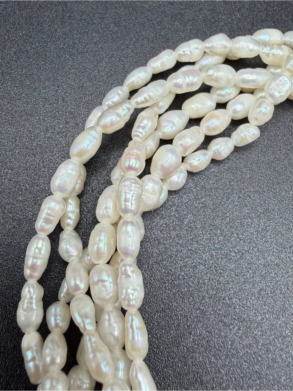 Freshwater Pearl Multistrand Bracelet #A151  appx 8” 6 strands gold tone - Picture 3 of 7